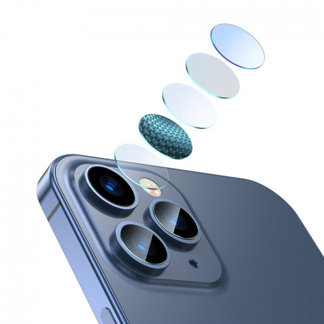 Baseus iPhone 12 Pro / iPhone 12 Pro Max Gem Camera Lens 3H 0.25mm Προστατευτικό Φιλμ για την Κάμερα - 2 Τεμάχια - Διάφανο - SGAPIPH61P-JT02