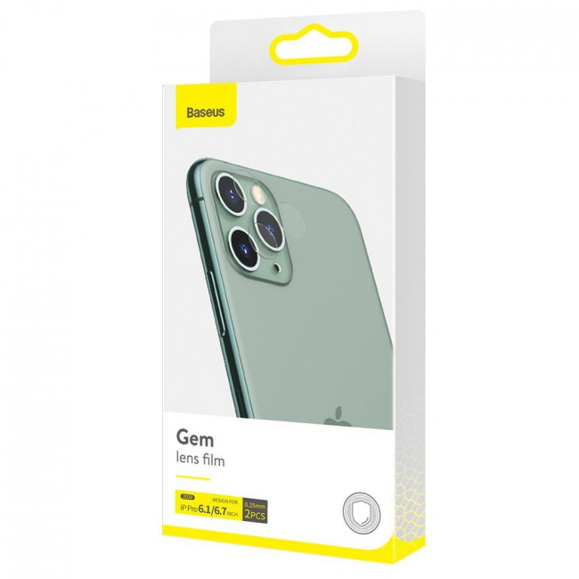 Baseus iPhone 12 Pro / iPhone 12 Pro Max Gem Camera Lens 3H 0.25mm Προστατευτικό Φιλμ για την Κάμερα - 2 Τεμάχια - Διάφανο - SGAPIPH61P-JT02