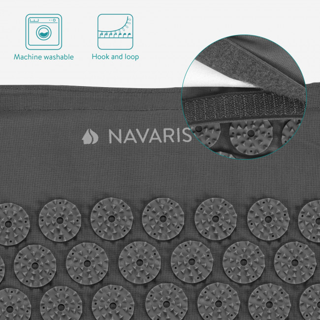 Navaris 2-in-1 Acupressure Mat and Pillow Set Σετ 2 σε 1 Χαλάκι και Μαξιλάρι Μασάζ - Grey - 43899.19