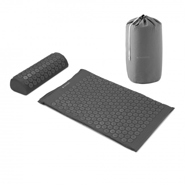 Navaris 2-in-1 Acupressure Mat and Pillow Set Σετ 2 σε 1 Χαλάκι και Μαξιλάρι Μασάζ - Grey - 43899.19