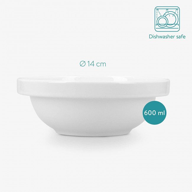 Navaris Cat Bowls - Σετ με 2 Κεραμικά Μπολ Φαγητού και Νερού - 600ml - White - 51398.04