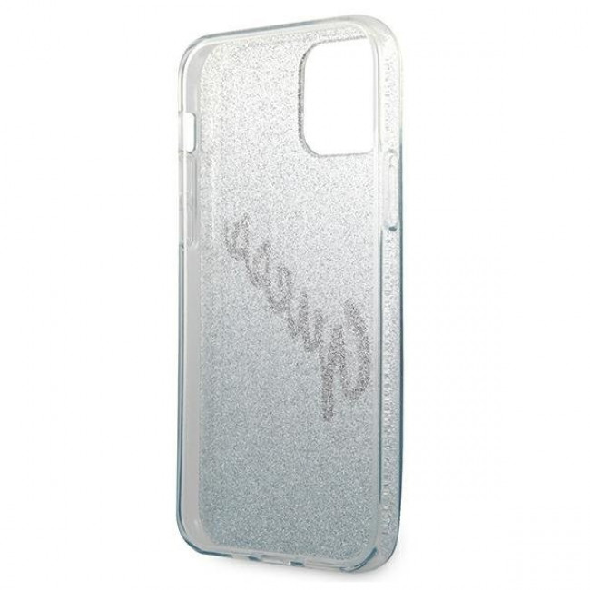 Guess iPhone 12 Pro Max - Glitter Gradient Script Σκληρή Θήκη με Πλαίσιο Σιλικόνης - Blue - GUHCP12LPCUGLSBL