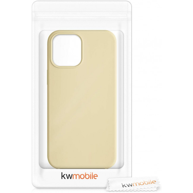 KW iPhone 12 Pro Max Θήκη Σιλικόνης Rubber TPU - Light yellow - 52644.158