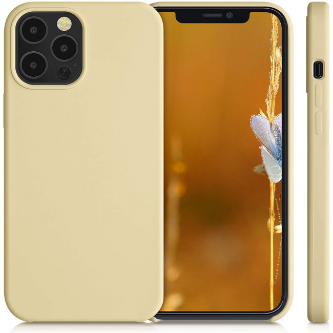 KW iPhone 12 Pro Max Θήκη Σιλικόνης Rubber TPU - Light yellow - 52644.158