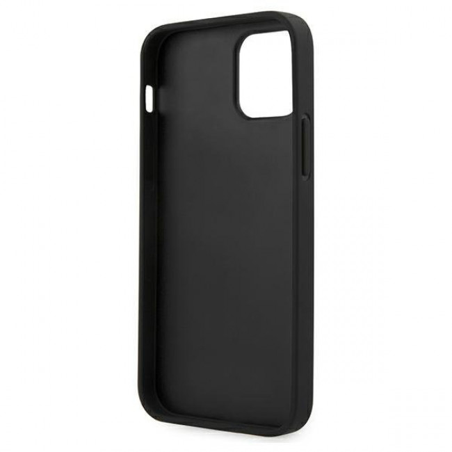 US Polo iPhone 12 Pro Max Embroidery Collection Θήκη με Επένδυση Συνθετικού Δέρματος - Black - USHCP12LPUGFLBK