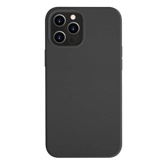 Uniq iPhone 12 Pro Max Lino Hue Θήκη Σιλικόνης - Black