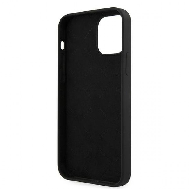 Guess iPhone 12 Pro Max Silicone Vintage Script Θήκη Σιλικόνης - Black - GUHCP12LLSVSBK