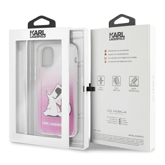 Karl Lagerfeld iPhone 12 Pro Max - Choupette Fun Σκληρή Θήκη με Πλαίσιο Σιλικόνης - Pink - KLHCP12LCFNRCPI