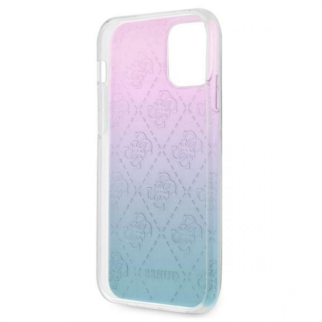 Guess iPhone 12 Pro Max 4G 3D Pattern Collection Σκληρή Θήκη με Πλαίσιο Σιλικόνης - Blue / Pink - GUHCP12L3D4GGBP