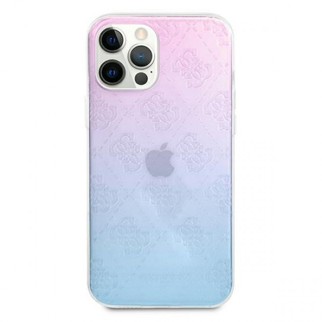 Guess iPhone 12 Pro Max 4G 3D Pattern Collection Σκληρή Θήκη με Πλαίσιο Σιλικόνης - Blue / Pink - GUHCP12L3D4GGBP