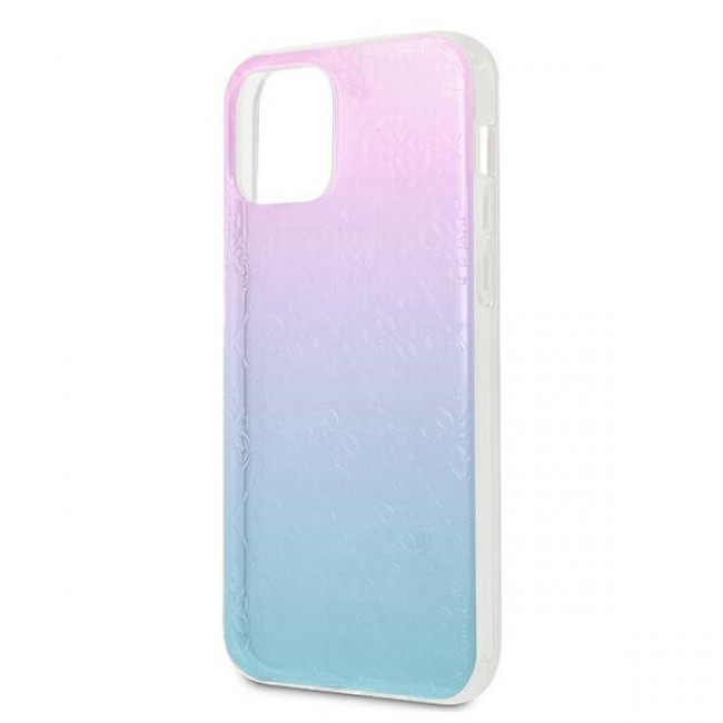 Guess iPhone 12 Pro Max 4G 3D Pattern Collection Σκληρή Θήκη με Πλαίσιο Σιλικόνης - Blue / Pink - GUHCP12L3D4GGBP