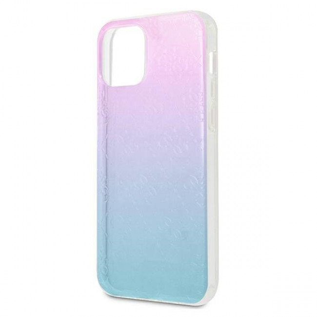 Guess iPhone 12 / iPhone 12 Pro 4G 3D Pattern Collection Σκληρή Θήκη με Πλαίσιο Σιλικόνης - Blue / Pink - GUHCP12M3D4GGBP