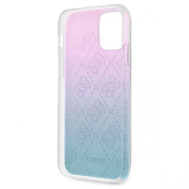 Guess iPhone 12 / iPhone 12 Pro 4G 3D Pattern Collection Σκληρή Θήκη με Πλαίσιο Σιλικόνης - Blue / Pink - GUHCP12M3D4GGBP