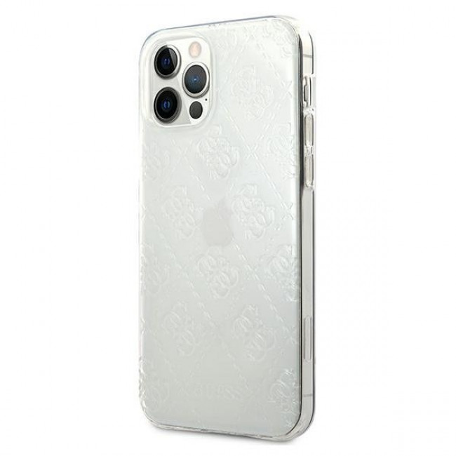 Guess iPhone 12 / iPhone 12 Pro 4G 3D Pattern Collection Σκληρή Θήκη με Πλαίσιο Σιλικόνης - Διάφανη - GUHCP12M3D4GTR