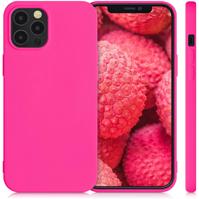 KW iPhone 12 Pro Max Θήκη Σιλικόνης Rubberized TPU - Neon Pink - 52714.77