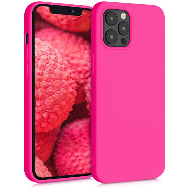 KW iPhone 12 Pro Max Θήκη Σιλικόνης Rubberized TPU - Neon Pink - 52714.77