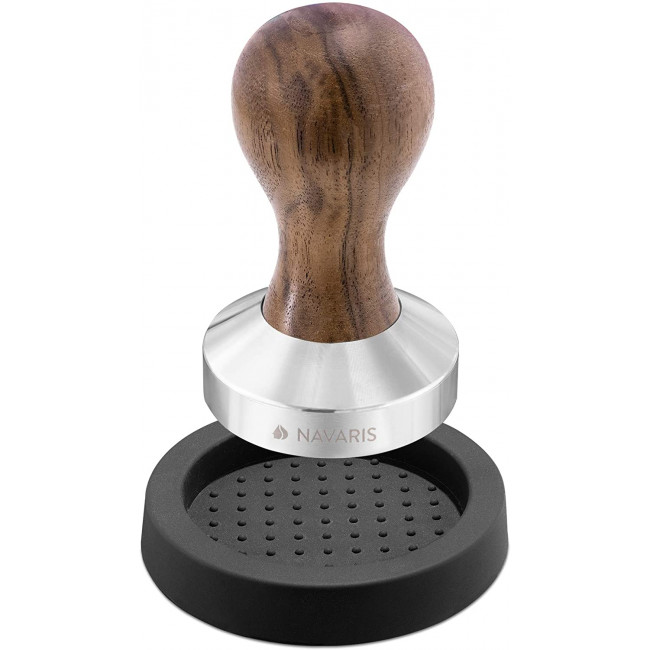 Navaris Espresso Tamper Πατητήρι για Καφέ Εσπρέσο από Ανοξείδωτο Χάλυβα με Ξύλινη Λαβή 58 mm - 51802.01.30