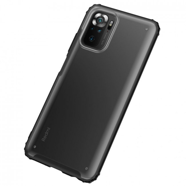 Tech-Protect Xiaomi Redmi Note 10 / Note 10s / Poco M5s Hybridshell Σκληρή Θήκη με Πλαίσιο Σιλικόνης - Frost Black / Ημιδιάφανη