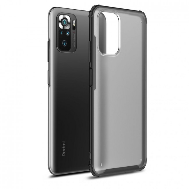 Tech-Protect Xiaomi Redmi Note 10 / Note 10s / Poco M5s Hybridshell Σκληρή Θήκη με Πλαίσιο Σιλικόνης - Frost Black / Ημιδιάφανη