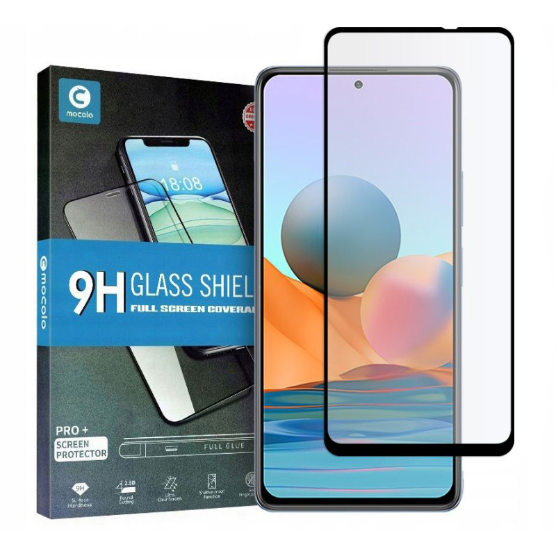 Mocolo Xiaomi Redmi Note 10 Pro TG+ 0.3mm 2.5D 9H Full Screen Full Glue Tempered Glass Αντιχαρακτικό Γυαλί Οθόνης - Black