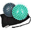 Navaris Hedgehog Massage Ball with Nubs Set of 2 - Μπάλες Μασάζ για Χέρια / Πόδια και Πλάτη - Mint / Petrol - 46951.3.01