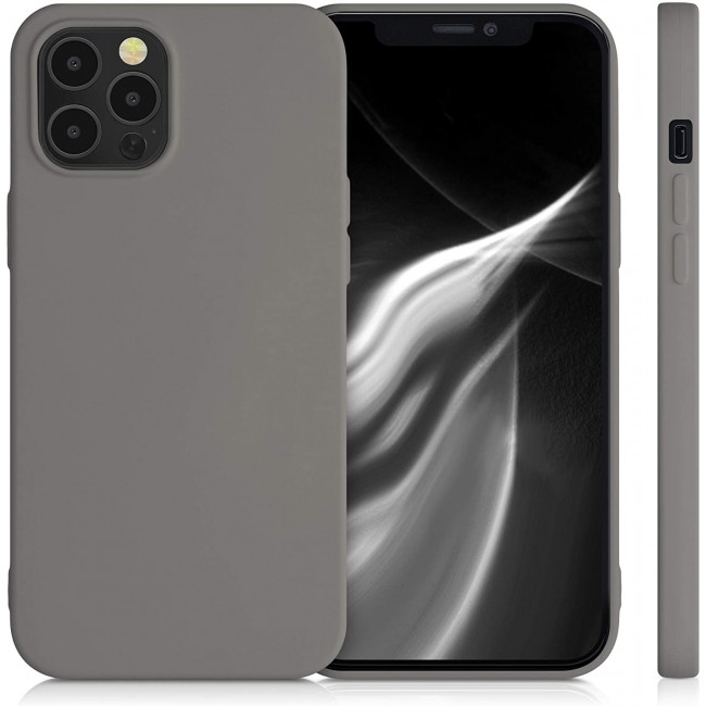 KW iPhone 12 Pro Max Θήκη Σιλικόνης Rubberized TPU - Titanium Grey - 52714.155