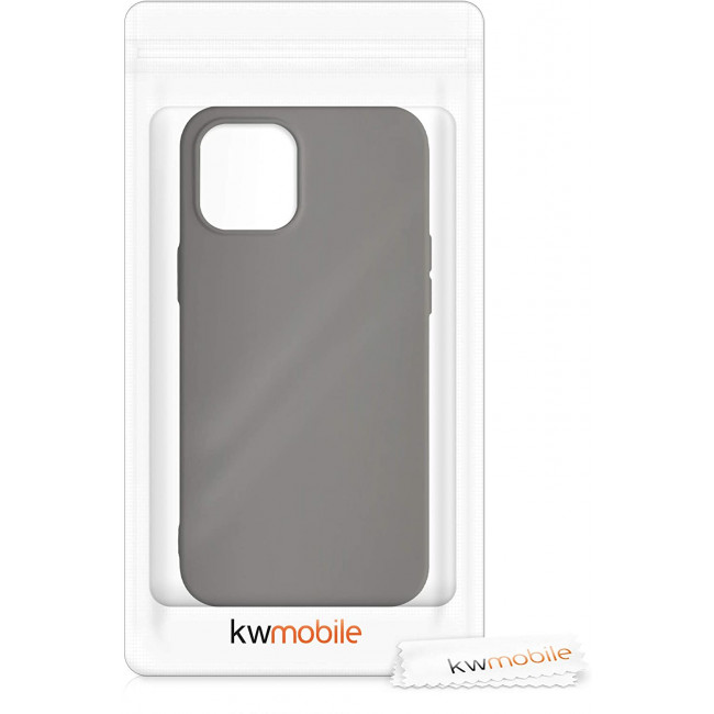 KW iPhone 12 Pro Max Θήκη Σιλικόνης Rubberized TPU - Titanium Grey - 52714.155