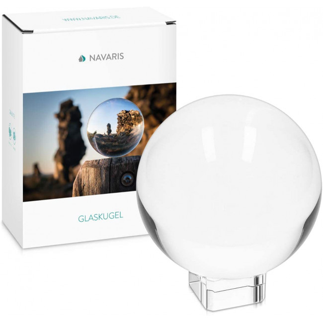 Navaris Glass Photo Ball Κρυστάλλινη Σφαίρα - 130mm - Clear - 45357.27