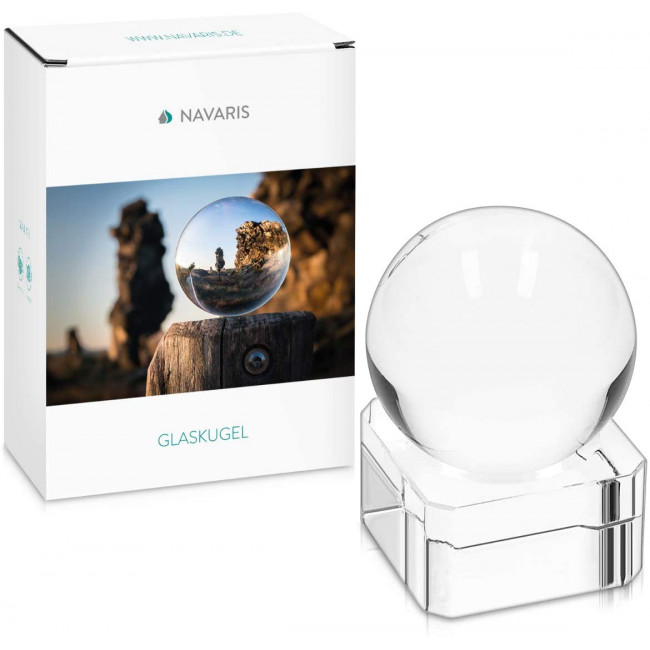 Navaris Glass Photo Ball Κρυστάλλινη Σφαίρα - 40mm - Clear - 45357.25