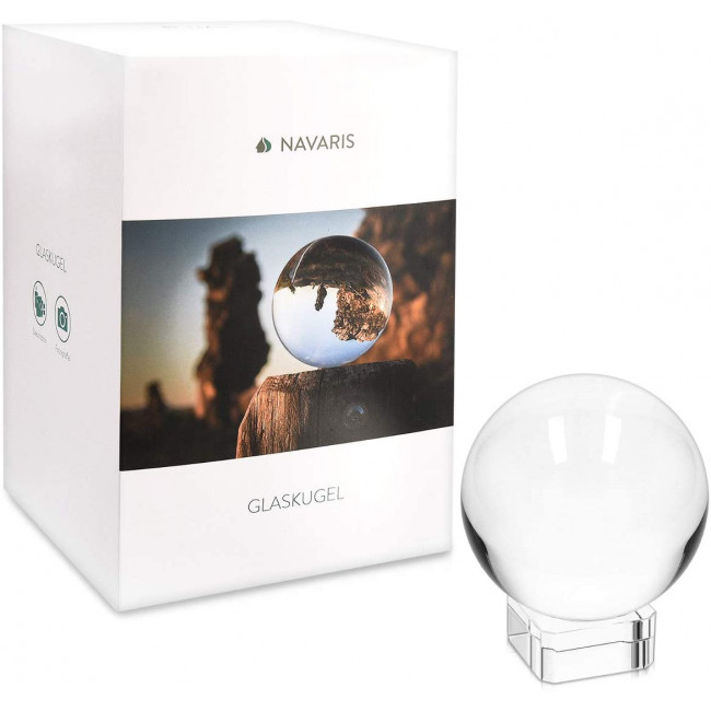 Navaris Glass Photo Ball Κρυστάλλινη Σφαίρα - 60mm - Clear - 42862