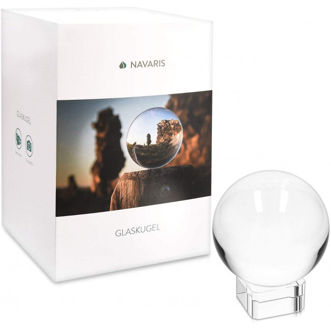 Navaris Glass Photo Ball Κρυστάλλινη Σφαίρα - 80mm - Clear - 42864