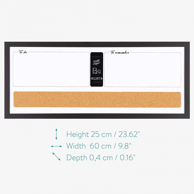 Navaris Combination Board 3 in 1 - Πίνακας 3 σε 1 με Μαυροπίνακα - Φελλό - Μαγνητικό Πίνακα 60 x 25cm - Multicolour - 53787.1