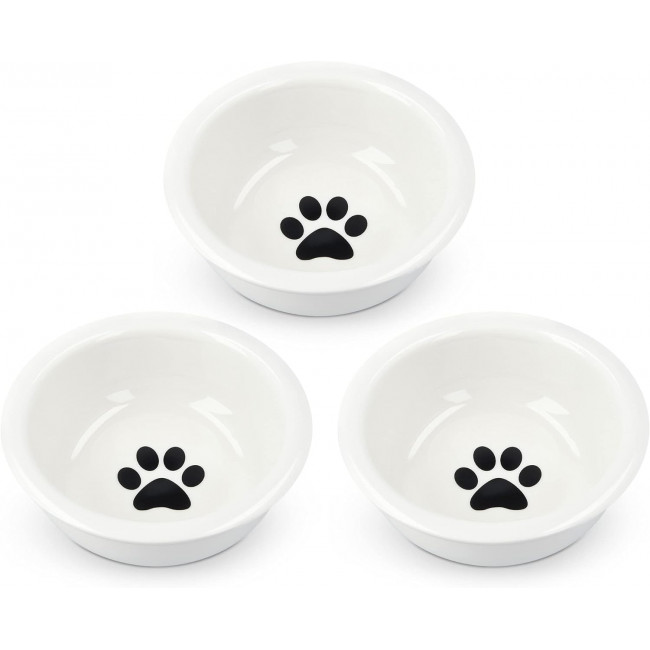 Navaris Cat Bowls - Σετ με 3 Ανταλλακτικά Μπολ Φαγητού και Νερού - 320 ml - White - 51398.05