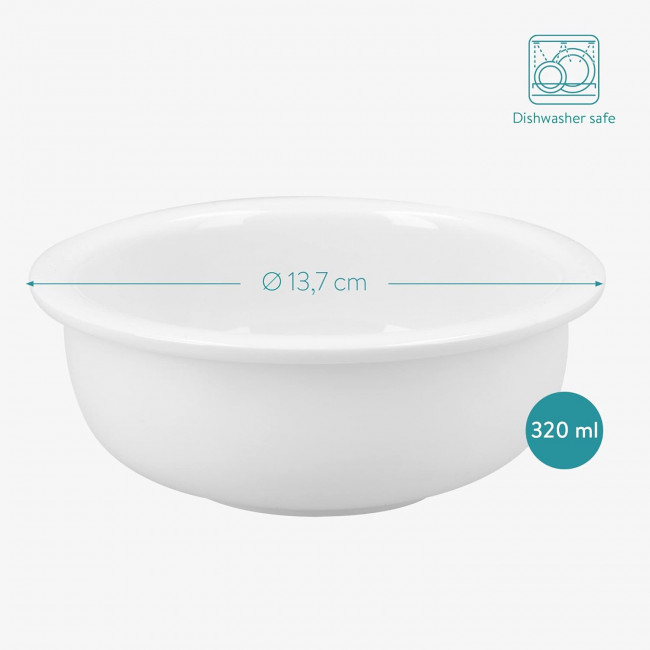 Navaris Cat Bowls - Σετ με 3 Ανταλλακτικά Μπολ Φαγητού και Νερού - 320 ml - White - 51398.05