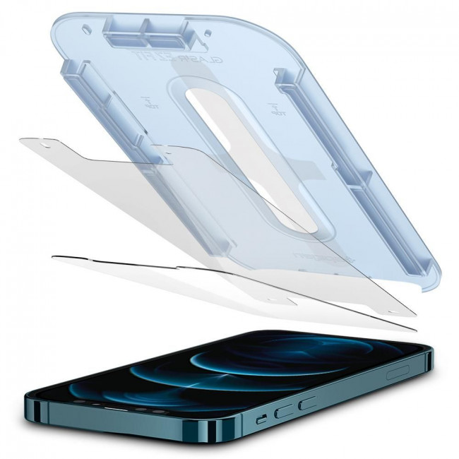 Spigen iPhone 12 Pro Max Glas.TR EZ Fit 0.2mm 2.5D 9H Tempered Glass Αντιχαρακτικό Γυαλί Οθόνης - 2 Τεμάχια - Clear - AGL01791