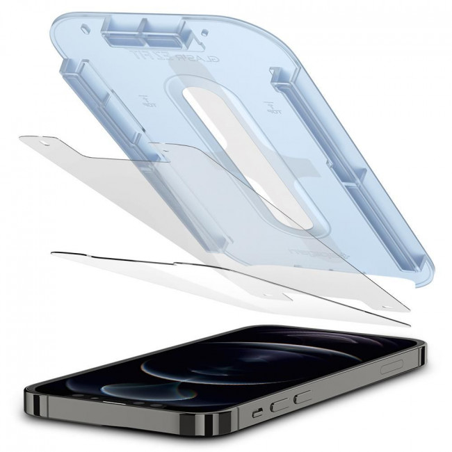 Spigen iPhone 12 / iPhone 12 Pro Glas.TR EZ Fit 0.2mm 2.5D 9H Tempered Glass Αντιχαρακτικό Γυαλί Οθόνης - 2 Τεμάχια - Clear - AGL01801