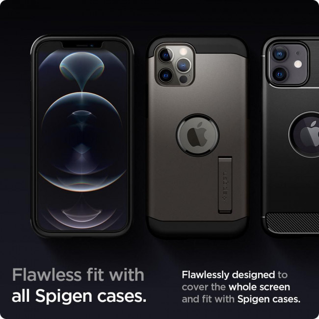 Spigen iPhone 12 / iPhone 12 Pro Glas.TR EZ Fit 0.2mm 2.5D 9H Tempered Glass Αντιχαρακτικό Γυαλί Οθόνης - 2 Τεμάχια - Clear - AGL01801