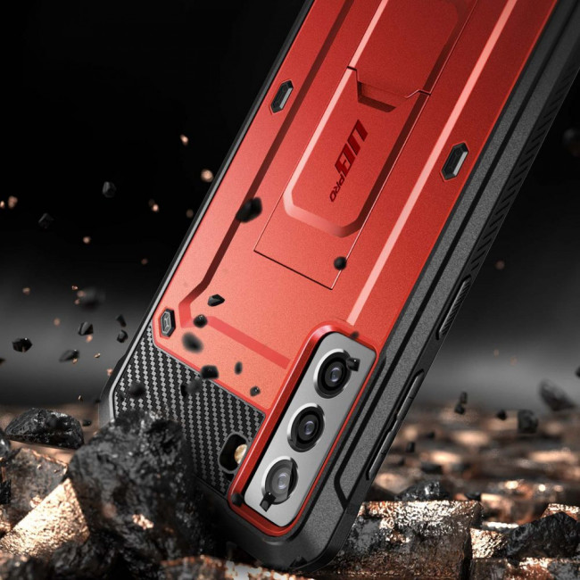 Supcase Samsung Galaxy S21 Unicorn Beetle Pro Σκληρή Θήκη με Stand - Red