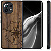 KW Xiaomi Mi 11 Θήκη από Φυσικό Ξύλο - Design Navigational Compass - Dark Brown - 54662.01