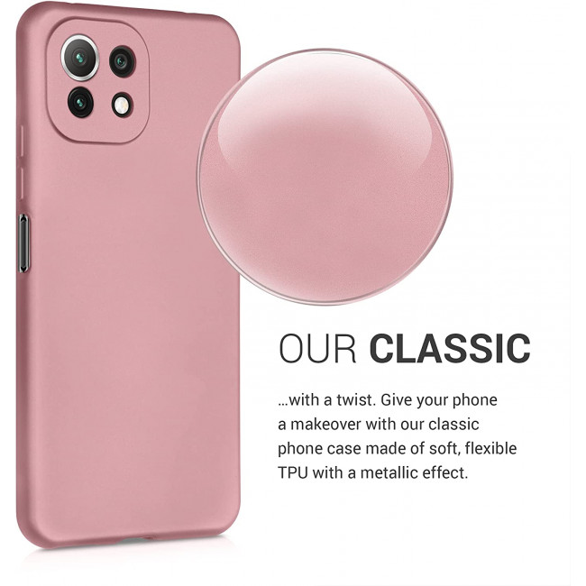 KW Xiaomi Mi 11 Lite / Mi 11 Lite 5G Θήκη Σιλικόνης TPU - Metallic Rose Gold - 54727.31