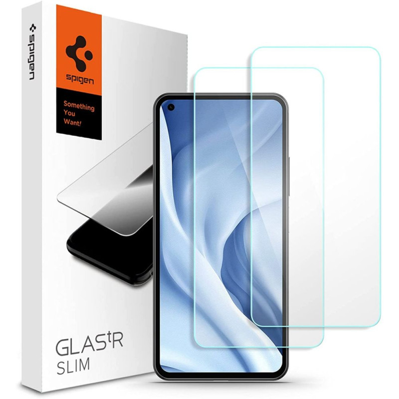 Spigen Xiaomi Mi 11 Lite / Mi 11 Lite 5G GLAS.tR Slim HD Case Friendly Full Screen Tempered Glass Αντιχαρακτικό Γυαλί Οθόνης 9H - Clear - AGL03048