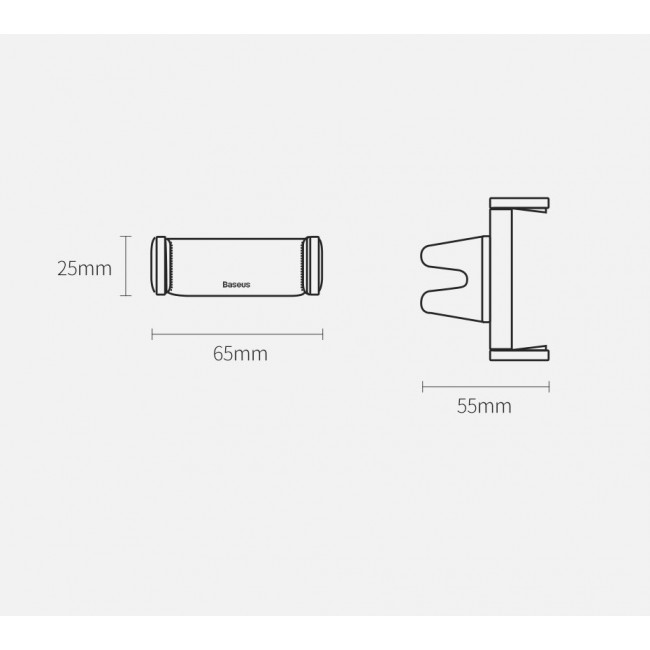 Baseus Steel Cannon Car Air Vent Mobile Holder - Universal Βάση Αυτοκινήτου Αεραγωγού - Silver - SUGP-0S