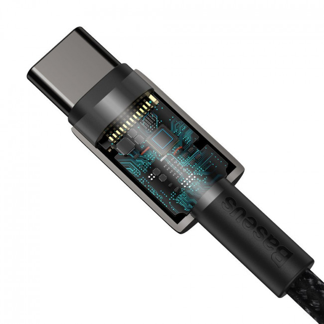 Baseus Tungsten Gold Series Cable Type-C 5A PD 100W - Καλώδιο Γρήγορης Φόρτισης Type-C to Type-C 2M - Black - CATWJ-A01