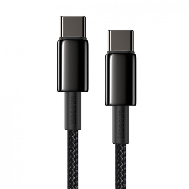 Baseus Tungsten Gold Series Cable Type-C 5A PD 100W - Καλώδιο Γρήγορης Φόρτισης Type-C to Type-C 2M - Black - CATWJ-A01