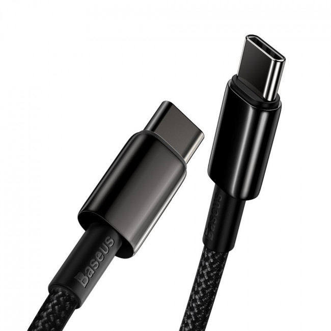 Baseus Tungsten Gold Series Cable Type-C 5A PD 100W - Καλώδιο Γρήγορης Φόρτισης Type-C to Type-C 2M - Black - CATWJ-A01