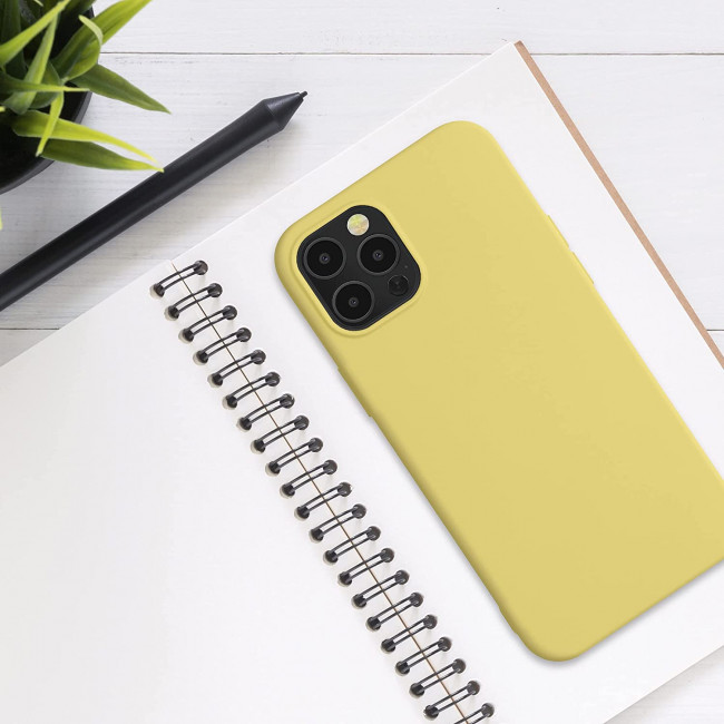 KW iPhone 12 Pro Max Θήκη Σιλικόνης Rubberized TPU - Mellow Yellow - 52714.216