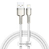 Baseus Cafule Metal Cable Lightning 2.4A - Καλώδιο Δεδομένων και Φόρτισης Lightning 1M - White - CALJK-A02