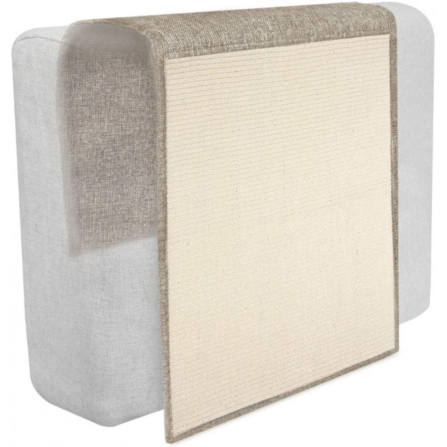 Navaris Cat Scratch Mat Sofa Shield - Προστατευτικό Καναπέ από Γρατζουνιές Γάτας - 130 x 45 cm - Light Brown - White - 45105.24.02