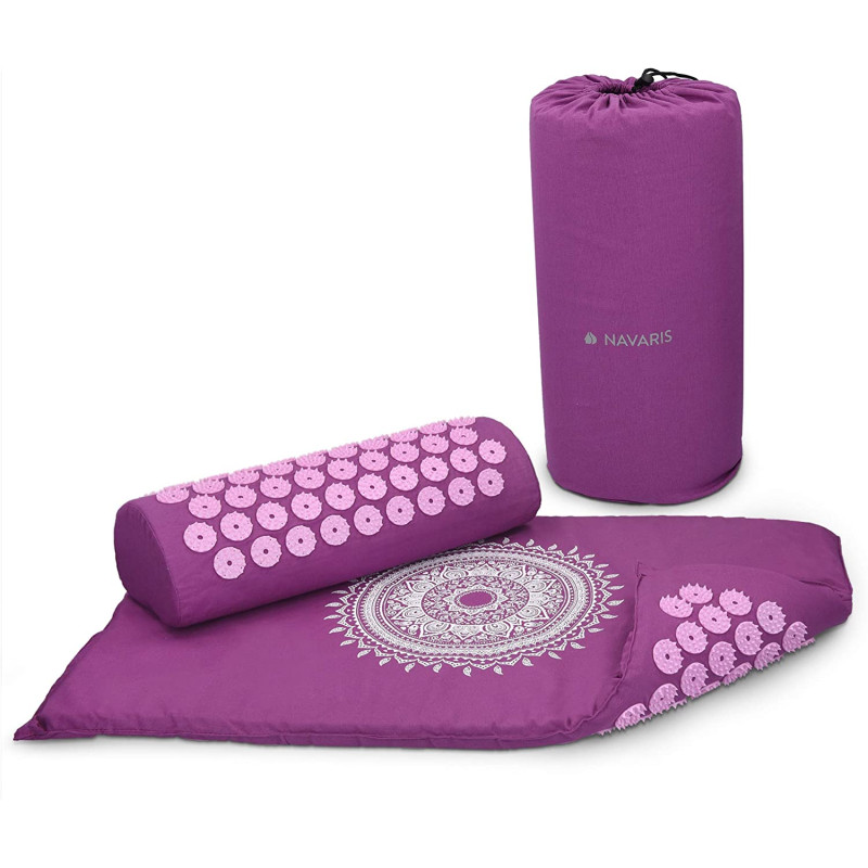 Navaris 2-in-1 Acupressure Mat and Pillow Set Σετ 2 σε 1 Χαλάκι και Μαξιλάρι Μασάζ - Purple - 43899.26.01