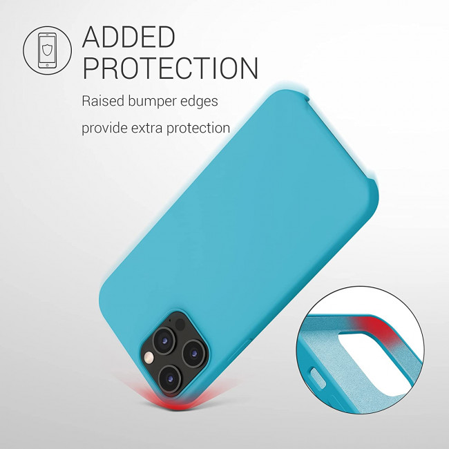 KW iPhone 12 Pro Max Θήκη Σιλικόνης Rubber TPU - Sea Blue - 52644.223